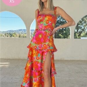 Floral Multicolor Maxi Dress *Missing Back Ribbon*